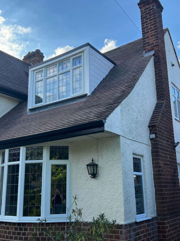 This is a photo of a dormer window which has just had some repairs carried out where the roof and the dormer meet. Works carried out by Brownsover Roofing Repairs